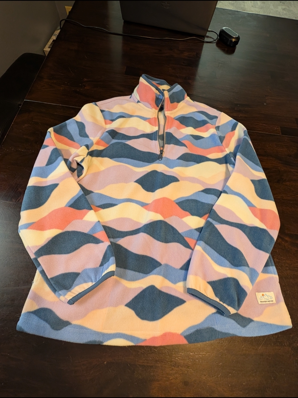 Mountain And Isles Pullover Quarter-Zip Fleece, Pastel Wave, Women's Large SOFT
